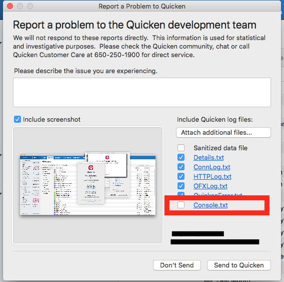 quicken troubleshooting for mac